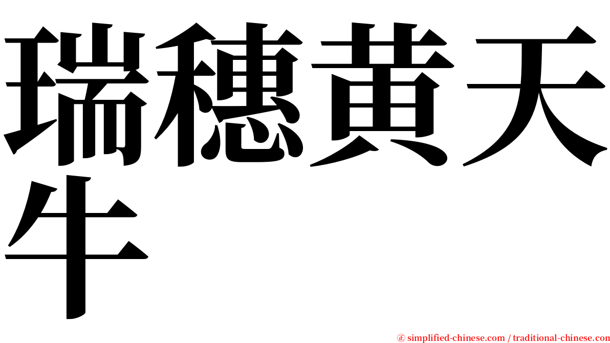 瑞穗黄天牛 serif font
