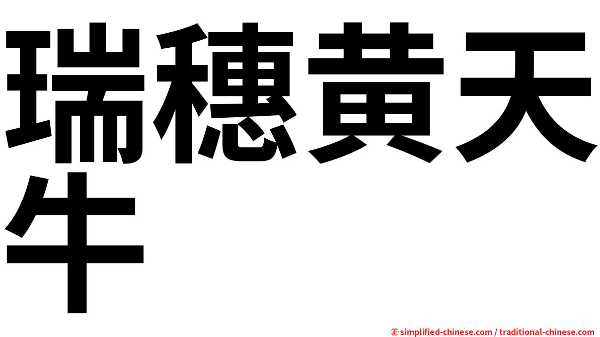 瑞穗黄天牛