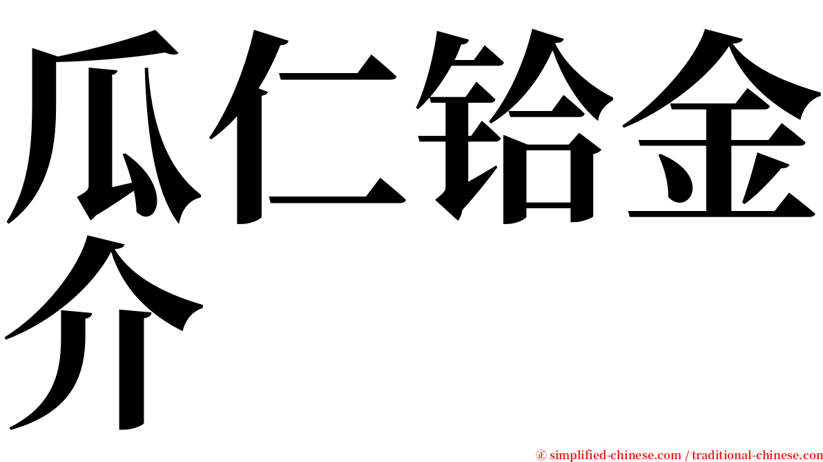 瓜仁铪金介 serif font