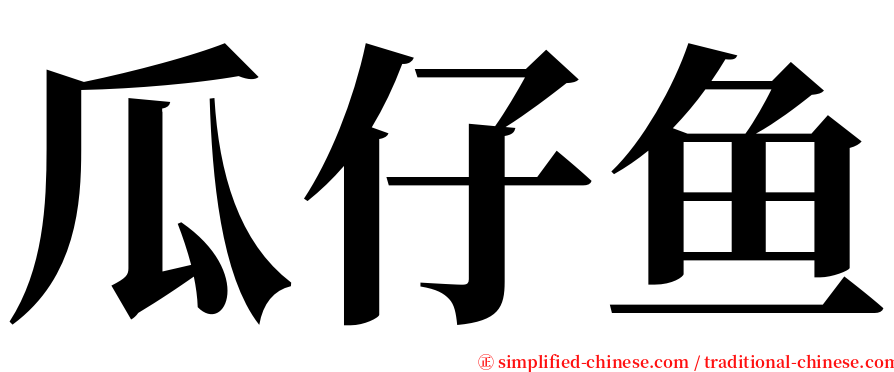 瓜仔鱼 serif font