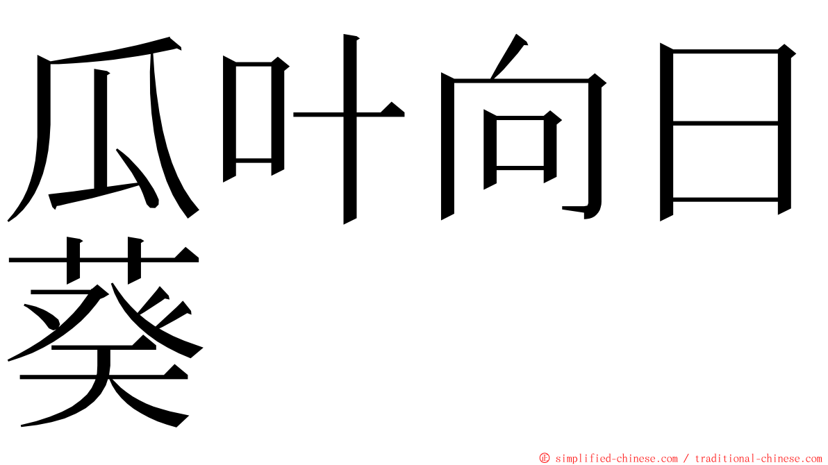 瓜叶向日葵 ming font