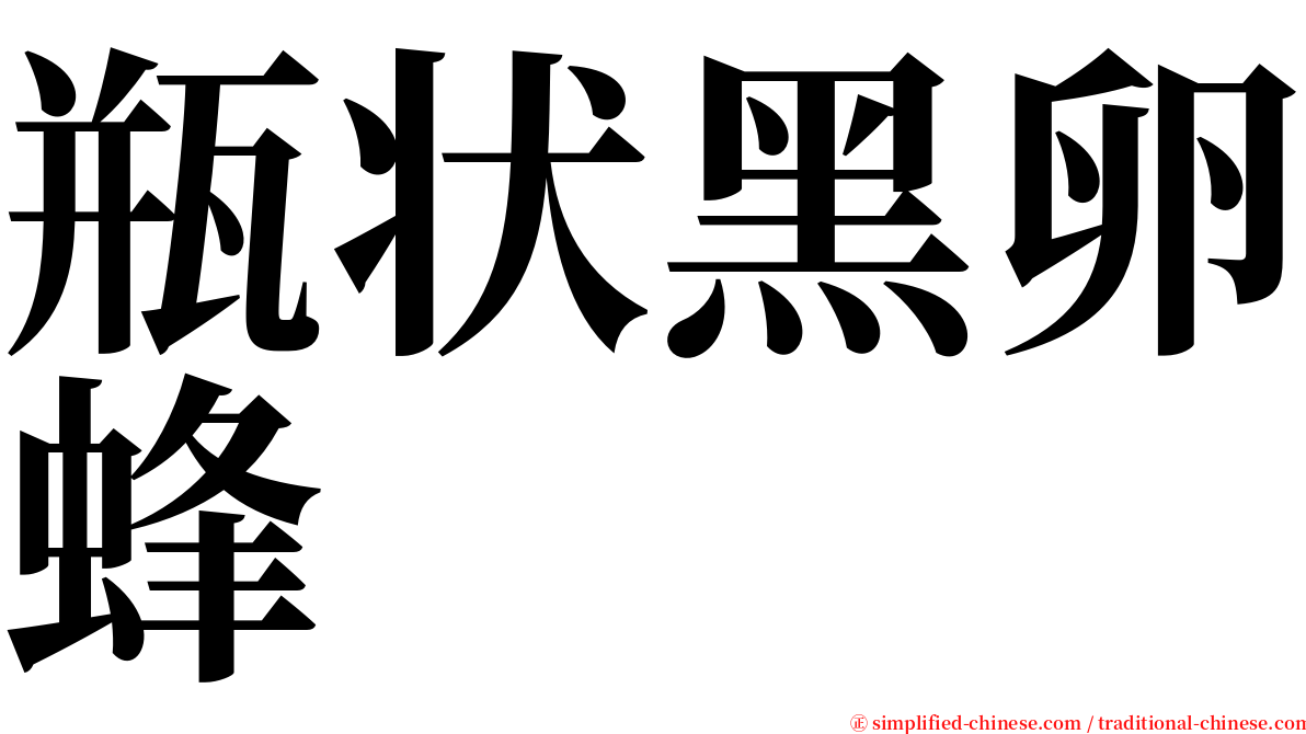 瓶状黑卵蜂 serif font