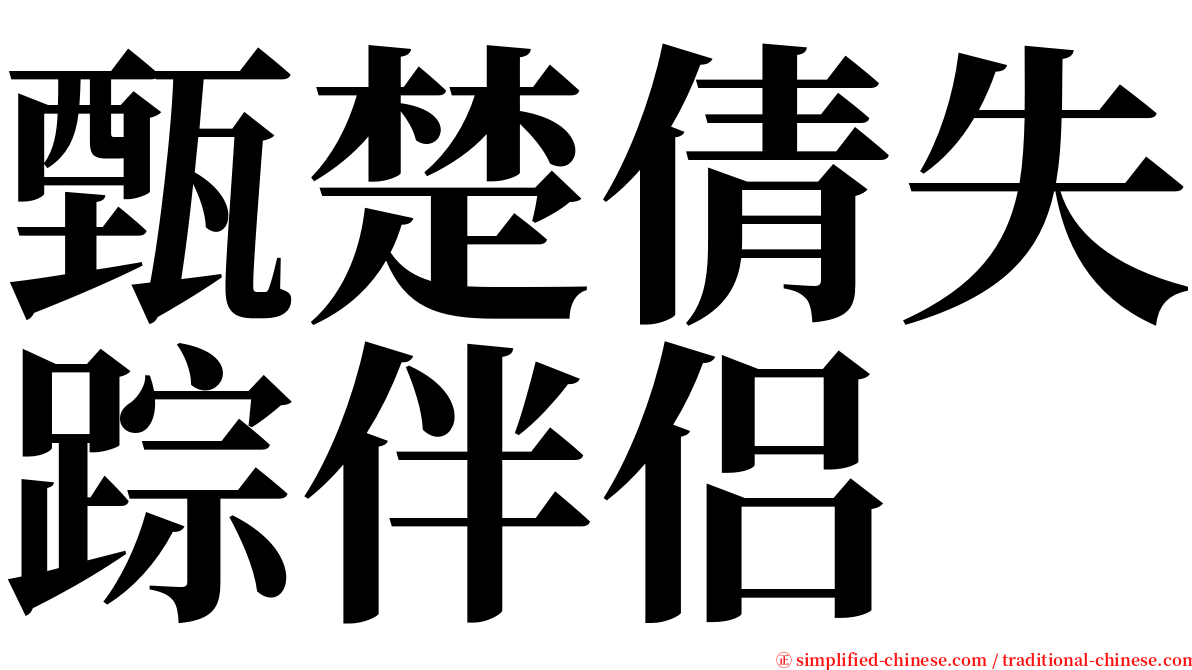 甄楚倩失踪伴侣 serif font