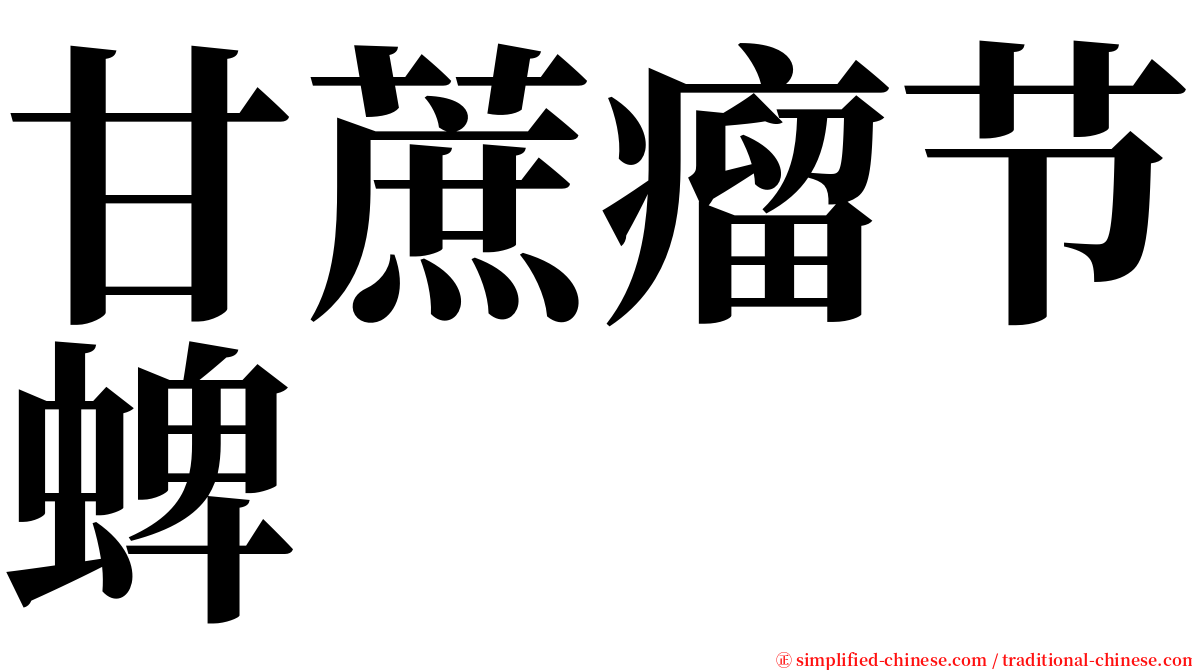 甘蔗瘤节蜱 serif font