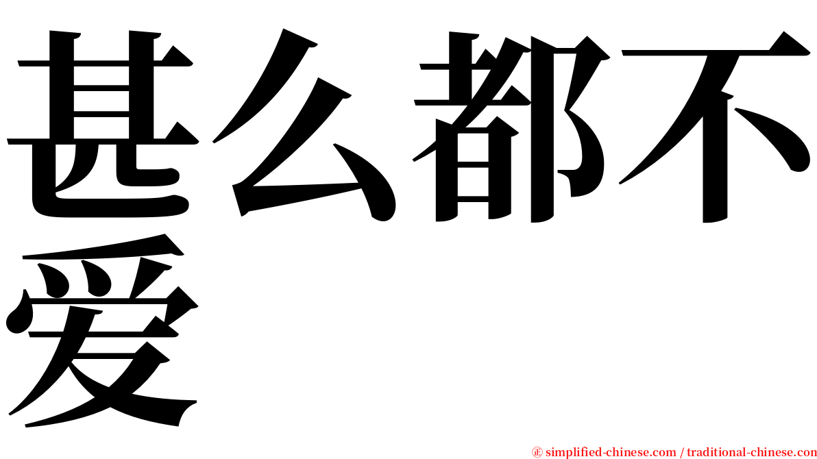 甚么都不爱 serif font