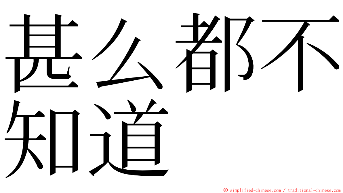 甚么都不知道 ming font