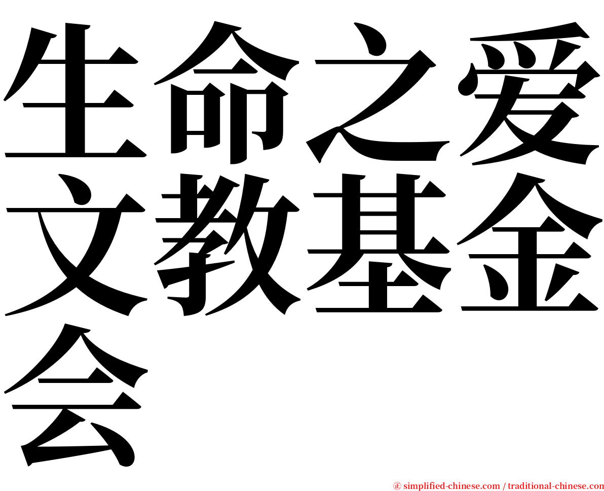 生命之爱文教基金会 serif font