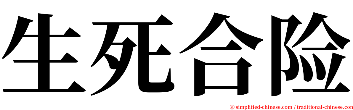 生死合险 serif font