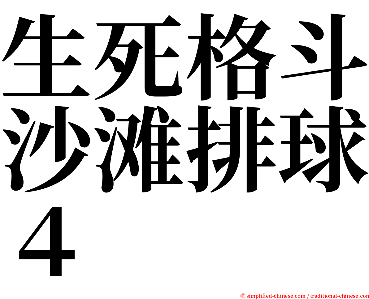 生死格斗沙滩排球４ serif font