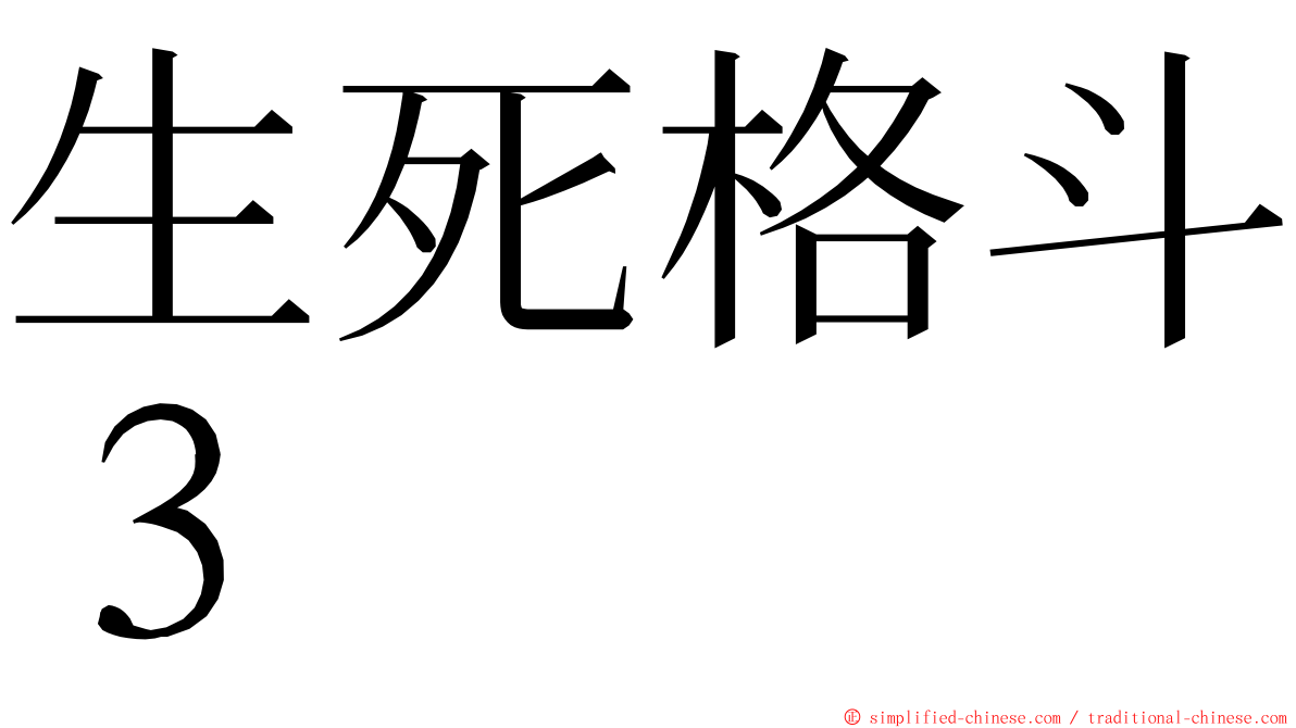 生死格斗３ ming font