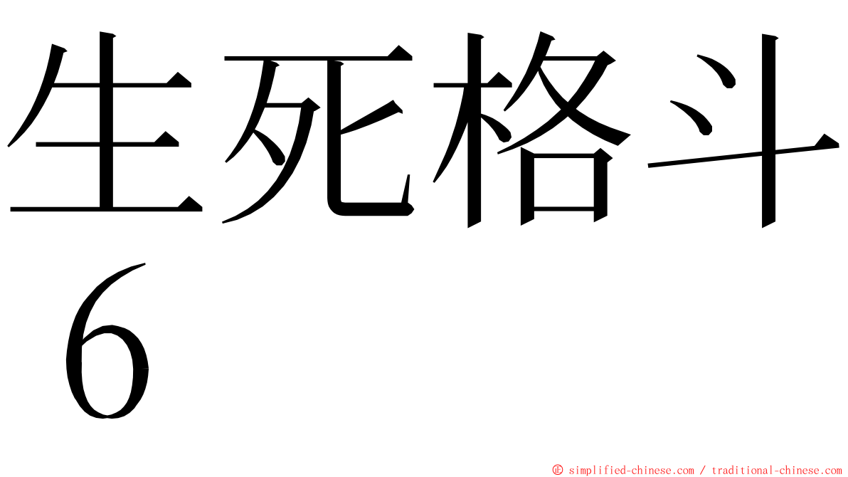 生死格斗６ ming font