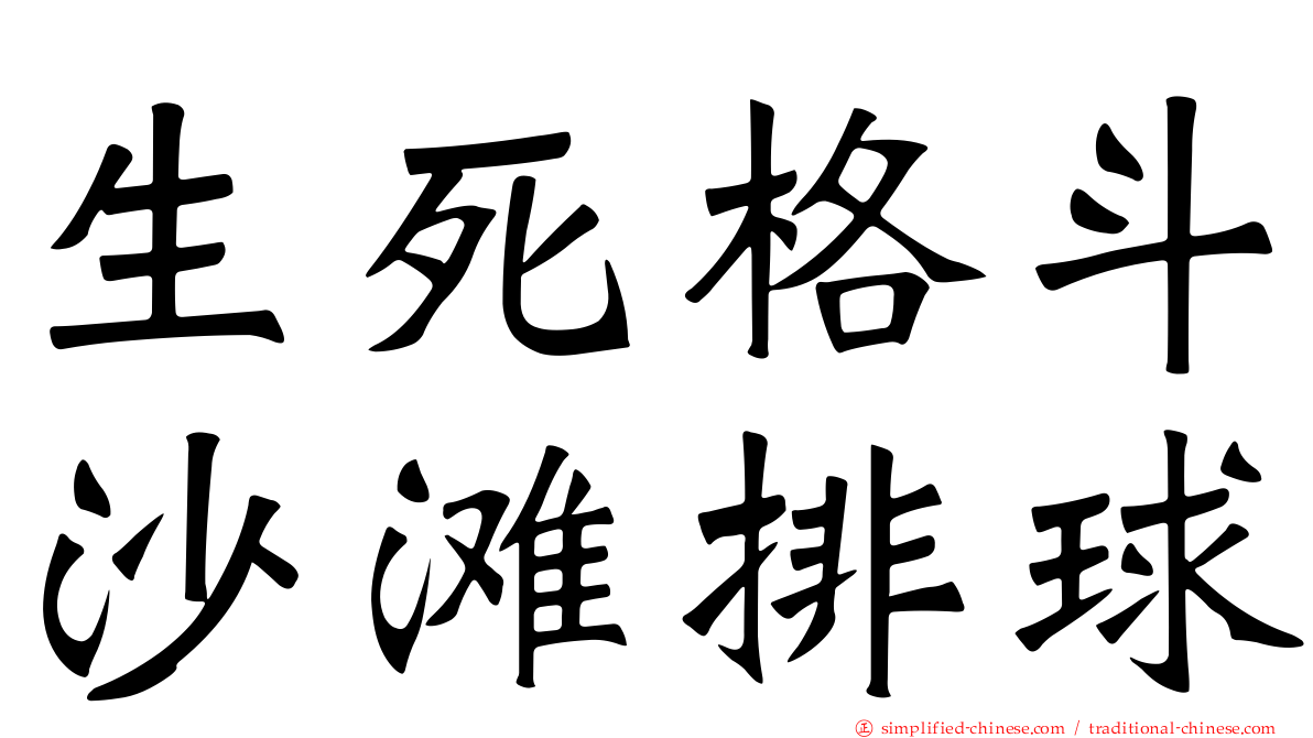 生死格斗沙滩排球