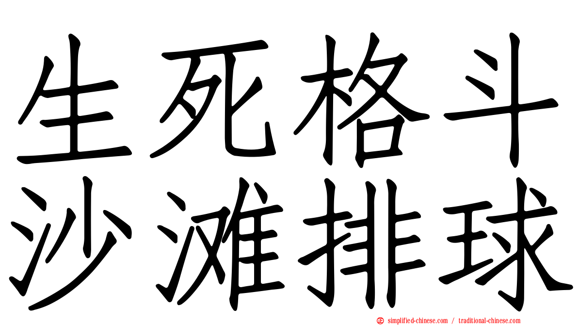 生死格斗沙滩排球