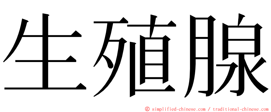 生殖腺 ming font