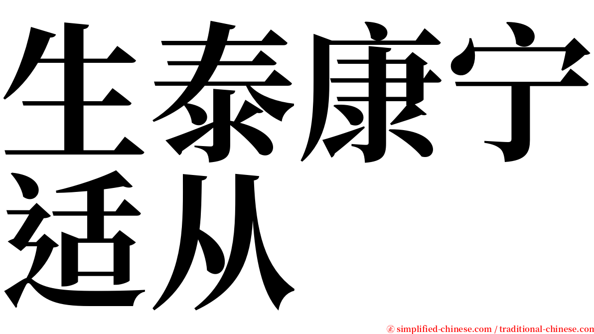 生泰康宁适从 serif font