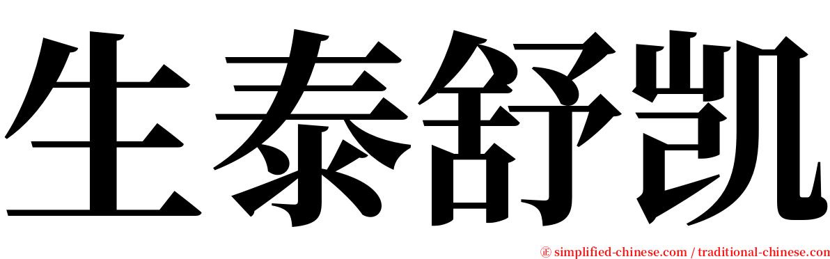 生泰舒凯 serif font