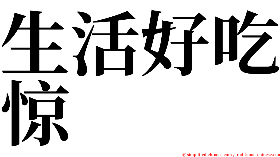 生活好吃惊 serif font