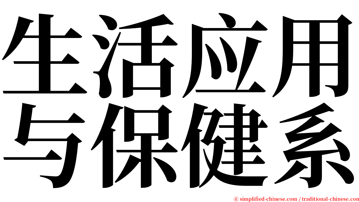 生活应用与保健系 serif font