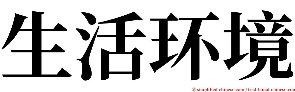 生活环境 serif font