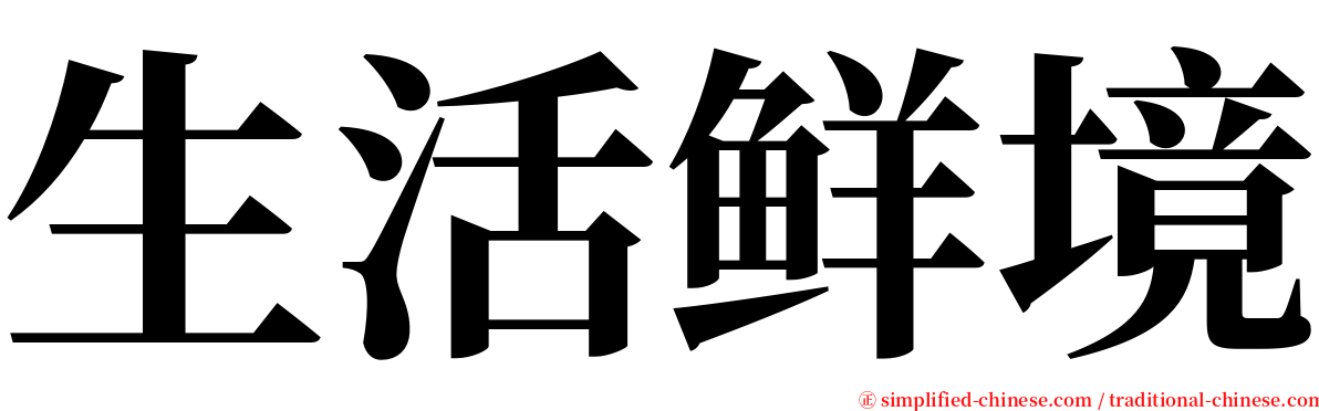 生活鲜境 serif font