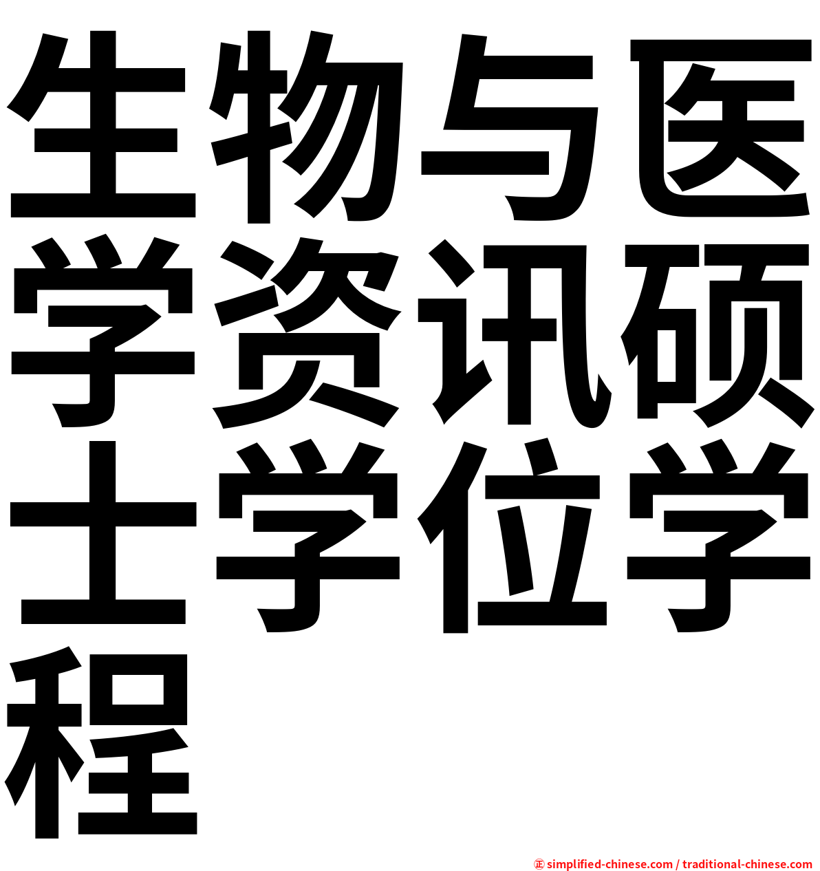 生物与医学资讯硕士学位学程