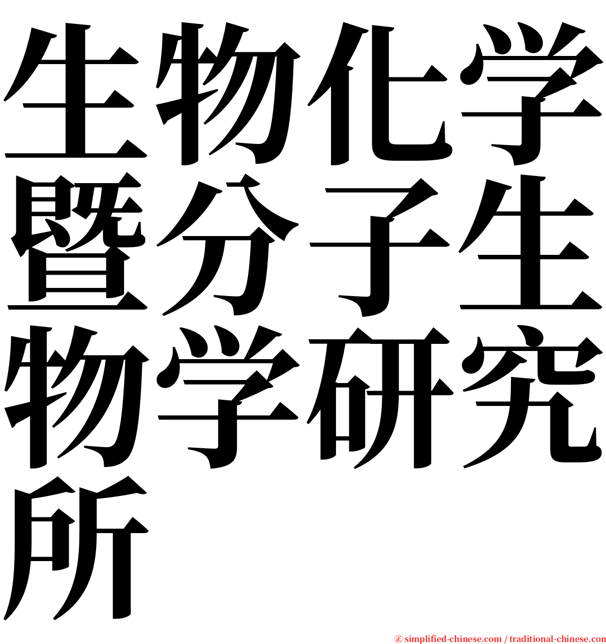 生物化学暨分子生物学研究所 serif font