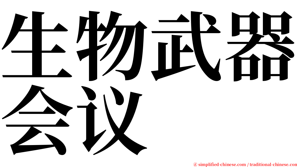 生物武器会议 serif font