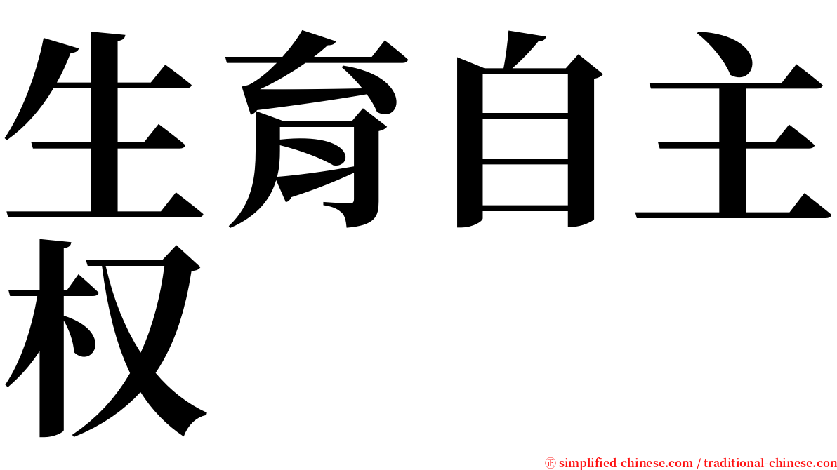 生育自主权 serif font