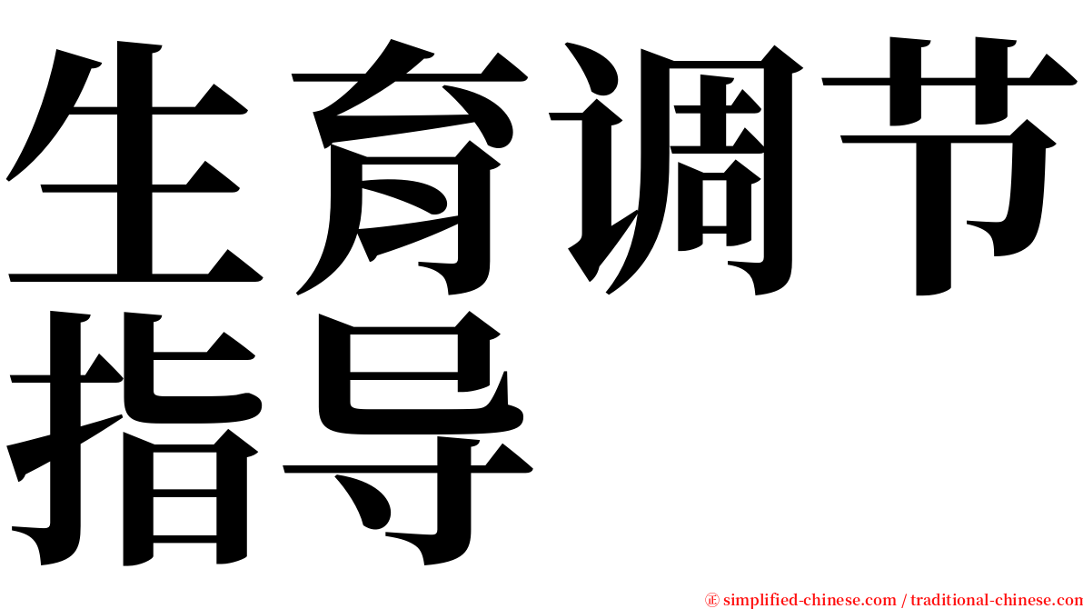 生育调节指导 serif font