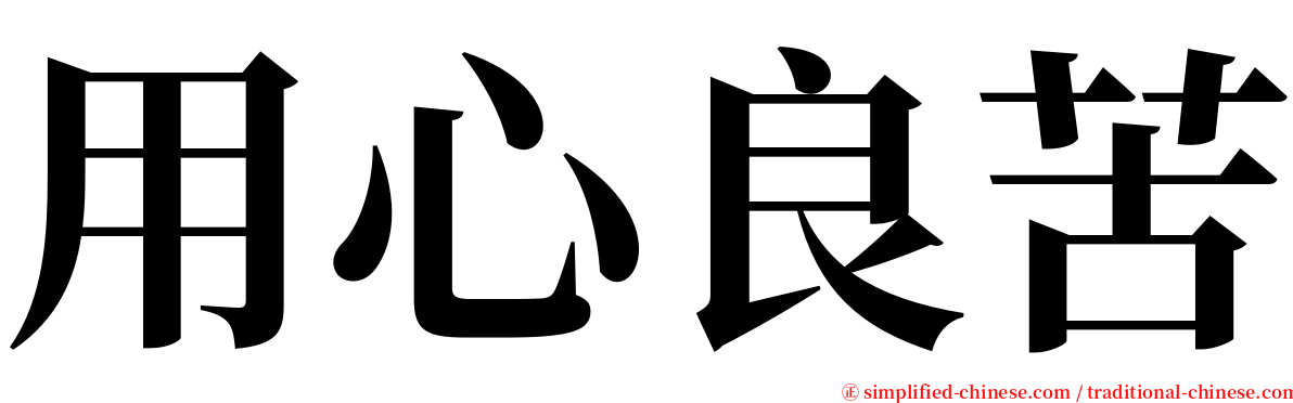 用心良苦 serif font