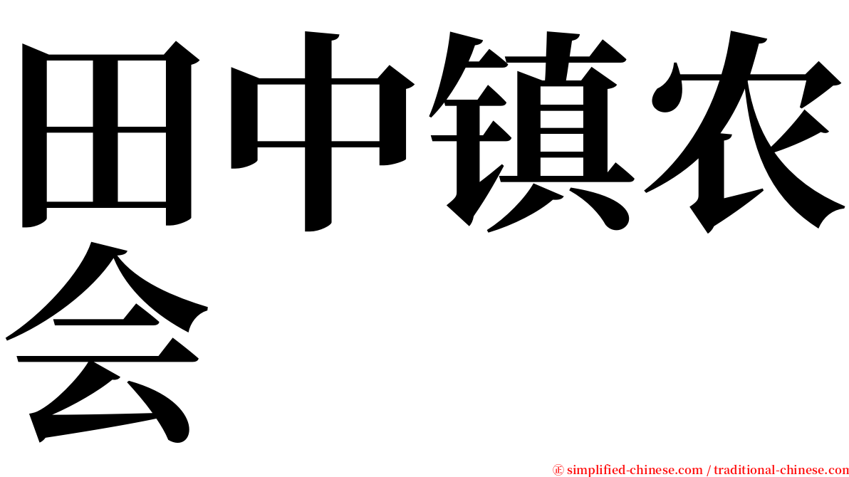 田中镇农会 serif font