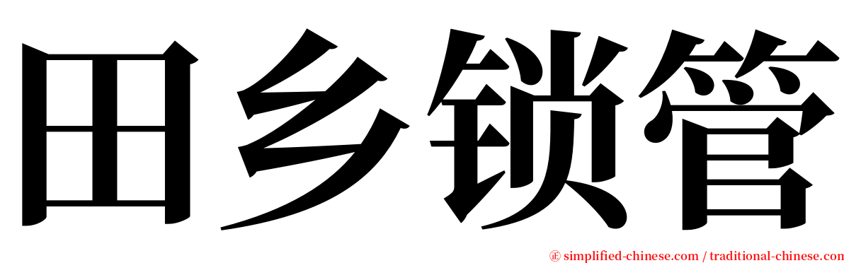 田乡锁管 serif font