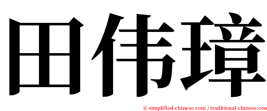 田伟璋 serif font