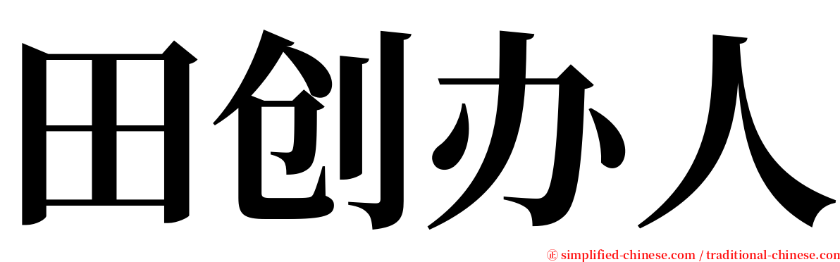 田创办人 serif font