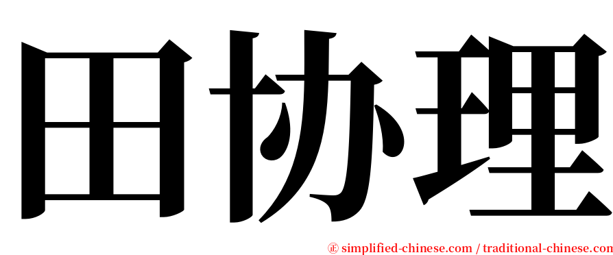 田协理 serif font