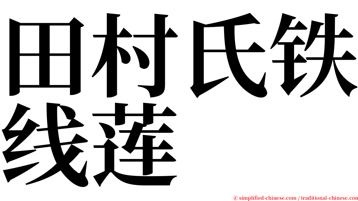 田村氏铁线莲 serif font