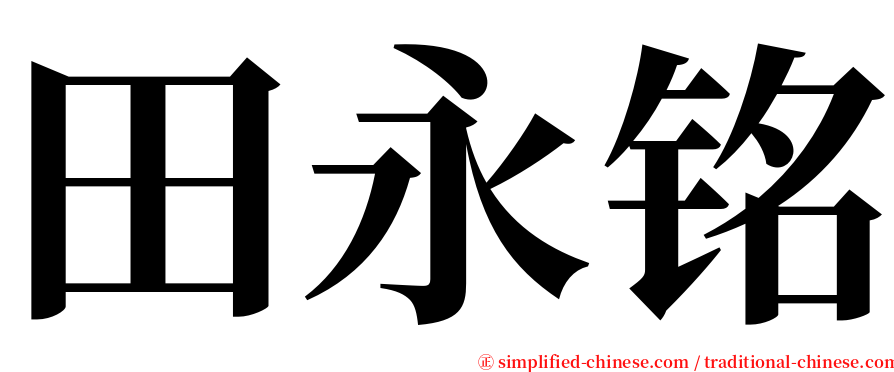 田永铭 serif font