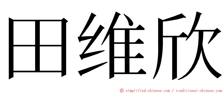 田维欣 ming font