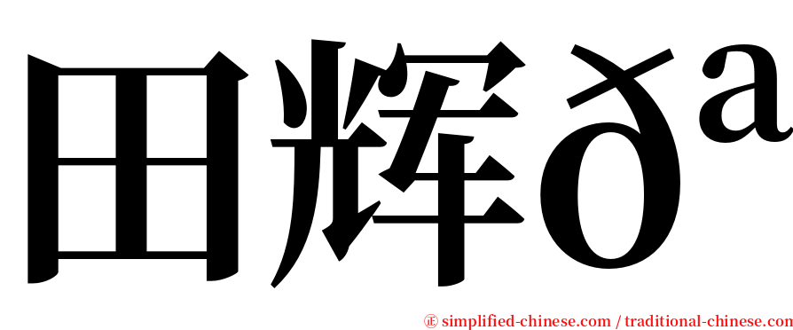 田辉𪟝 serif font