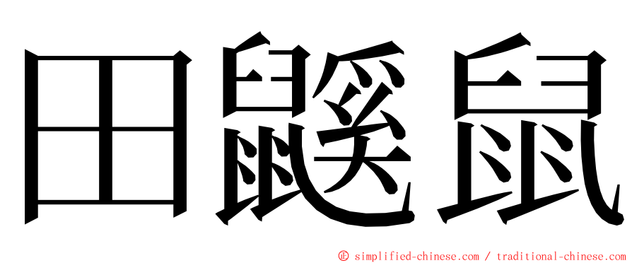 田鼷鼠 ming font