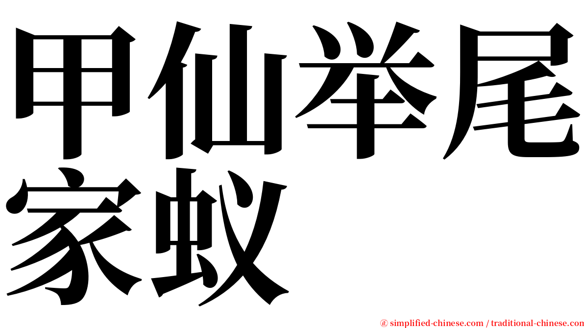 甲仙举尾家蚁 serif font