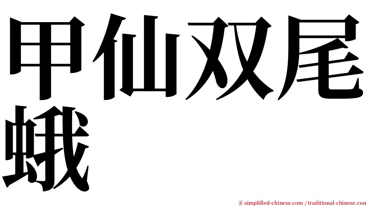 甲仙双尾蛾 serif font