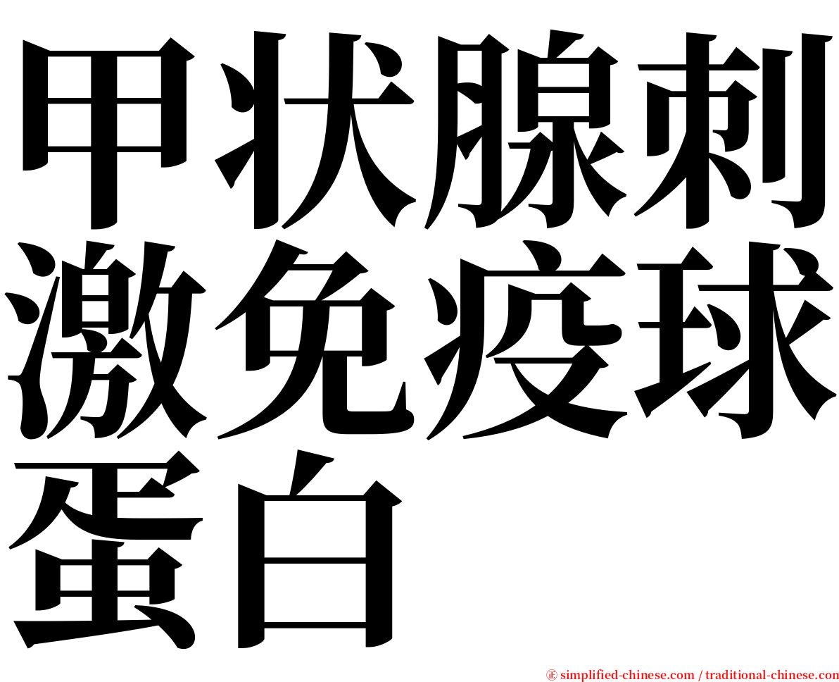 甲状腺刺激免疫球蛋白 serif font