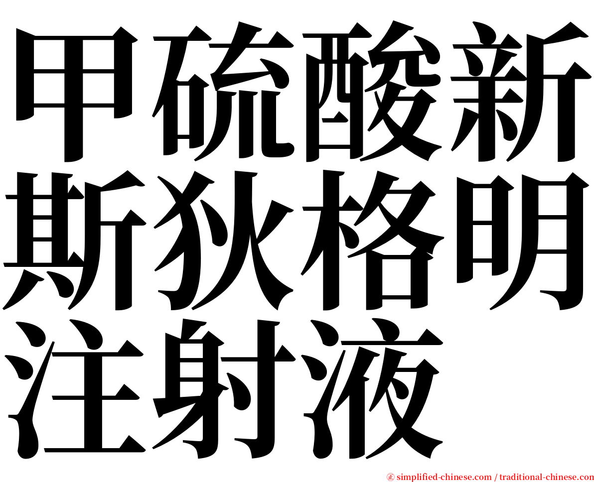 甲硫酸新斯狄格明注射液 serif font