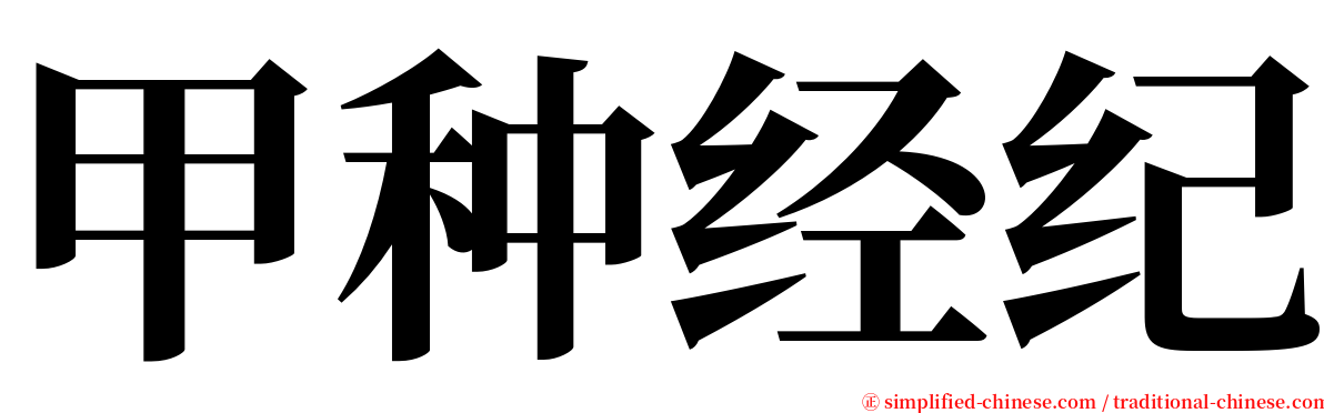 甲种经纪 serif font