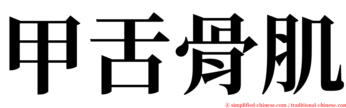 甲舌骨肌 serif font