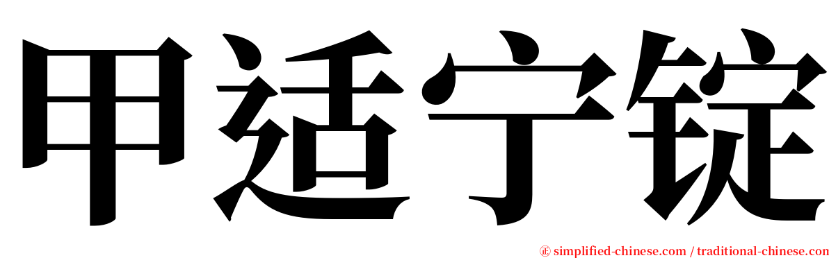 甲适宁锭 serif font