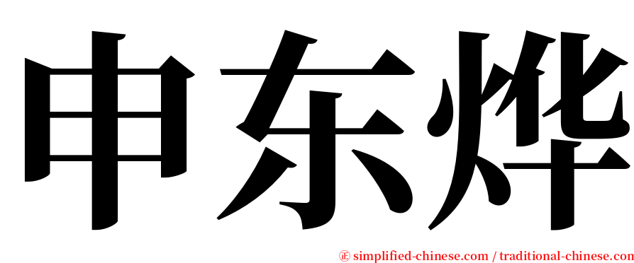 申东烨 serif font