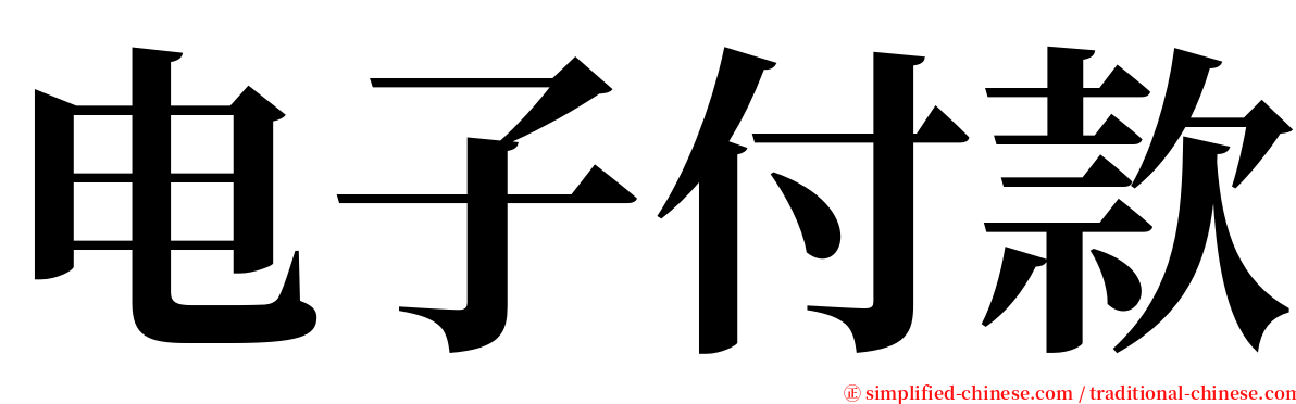 电子付款 serif font