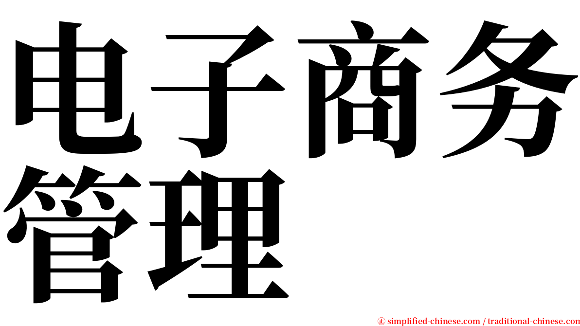 电子商务管理 serif font